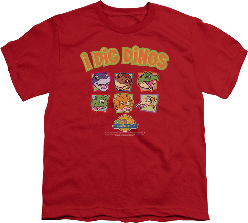 Youth I Dig Dinos Land Before Time Shirt Hoodie, Sweatshirt | CiraTrend.com (Image 1)