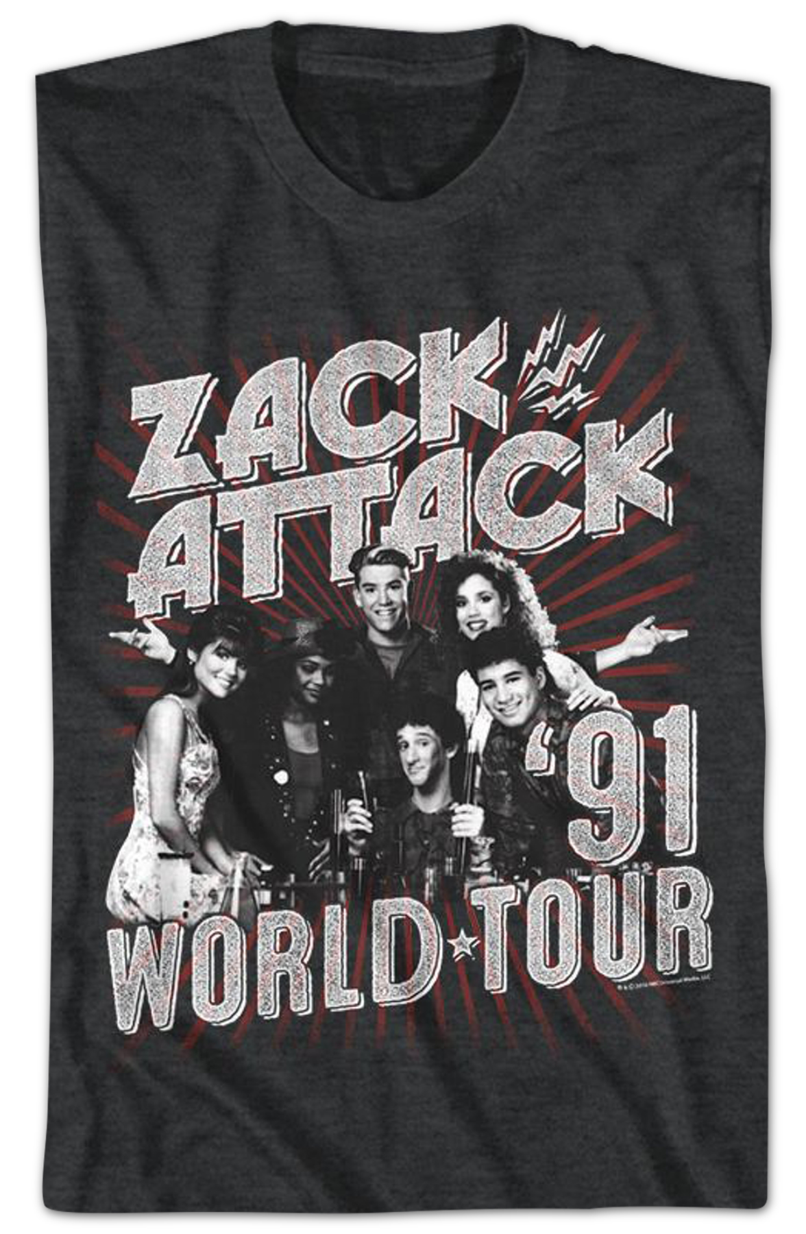 Zack Attack '91 World Tour Saved By The Bell T-Shirt Hoodie, Sweatshirt | CiraTrend.com (Image 2)
