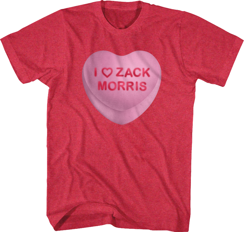 Zack Morris Candy Heart Saved By The Bell T-Shirt Hoodie, Sweatshirt | CiraTrend.com (Image 1)