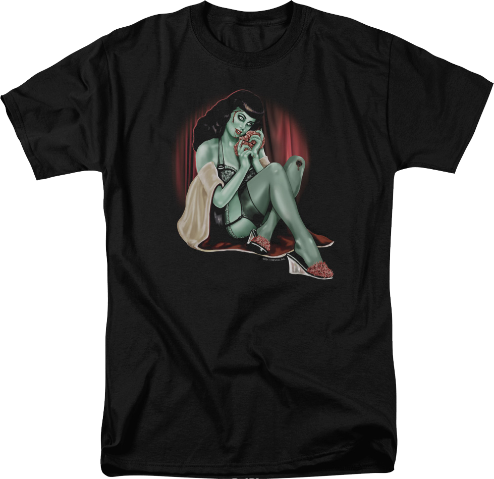 Zombie Pinup Girl T-Shirt Hoodie, Sweatshirt | CiraTrend.com (Image 1)