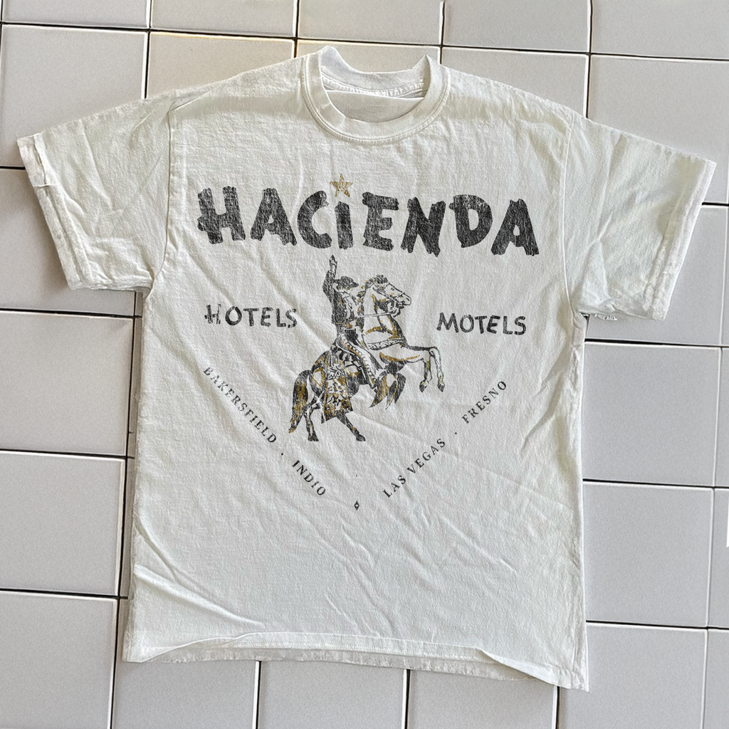 90s HACIENDA HOTEL RARE WASHED WHITE T-SHIRT